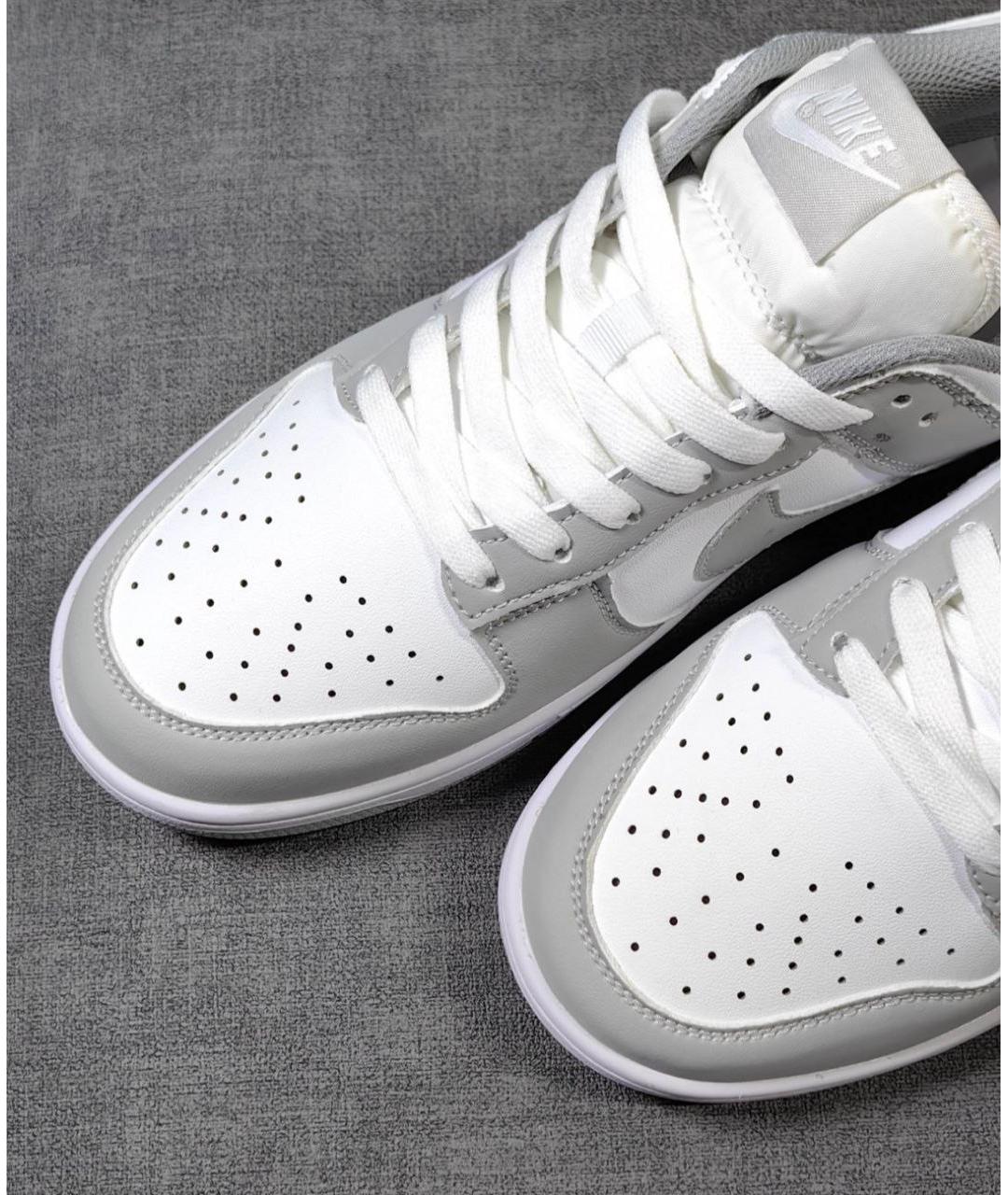 NIKE Серые низкие кроссовки / кеды из искусственной кожи, фото 5