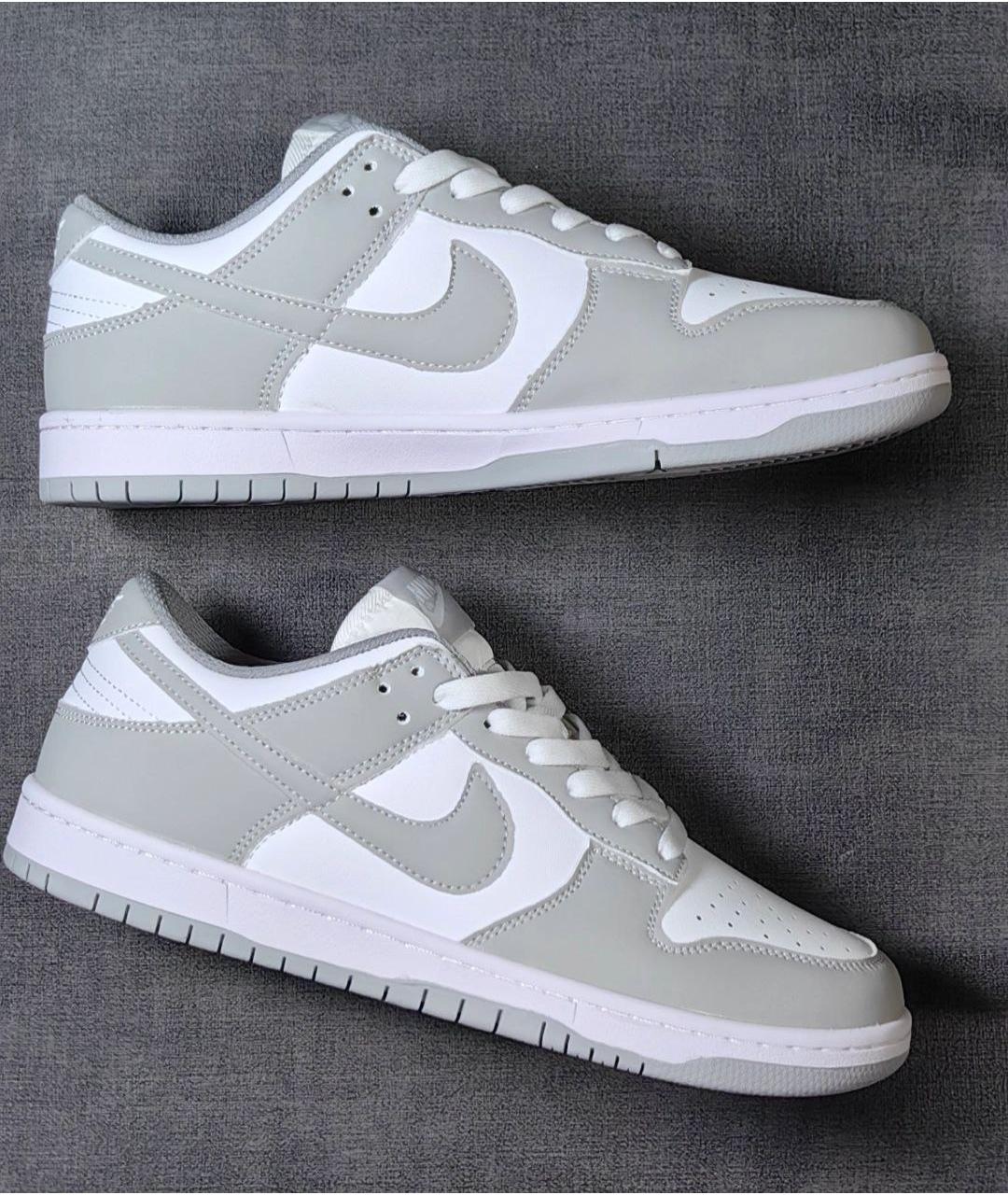 NIKE Серые низкие кроссовки / кеды из искусственной кожи, фото 4