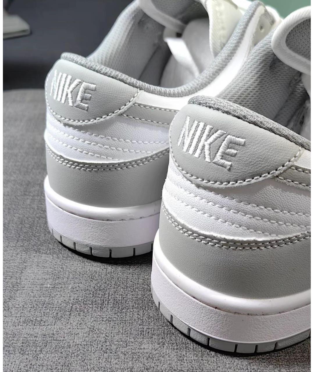 NIKE Серые низкие кроссовки / кеды из искусственной кожи, фото 2