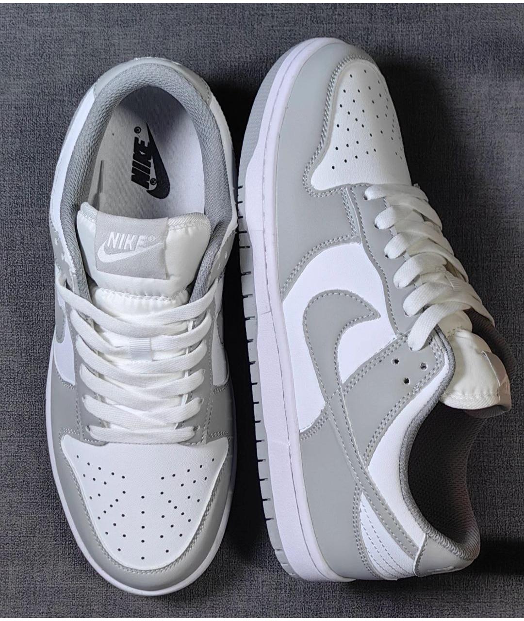 NIKE Серые низкие кроссовки / кеды из искусственной кожи, фото 3