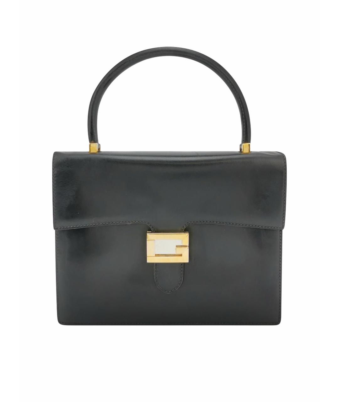 GUCCI Черная кожаная сумка с короткими ручками, фото 1