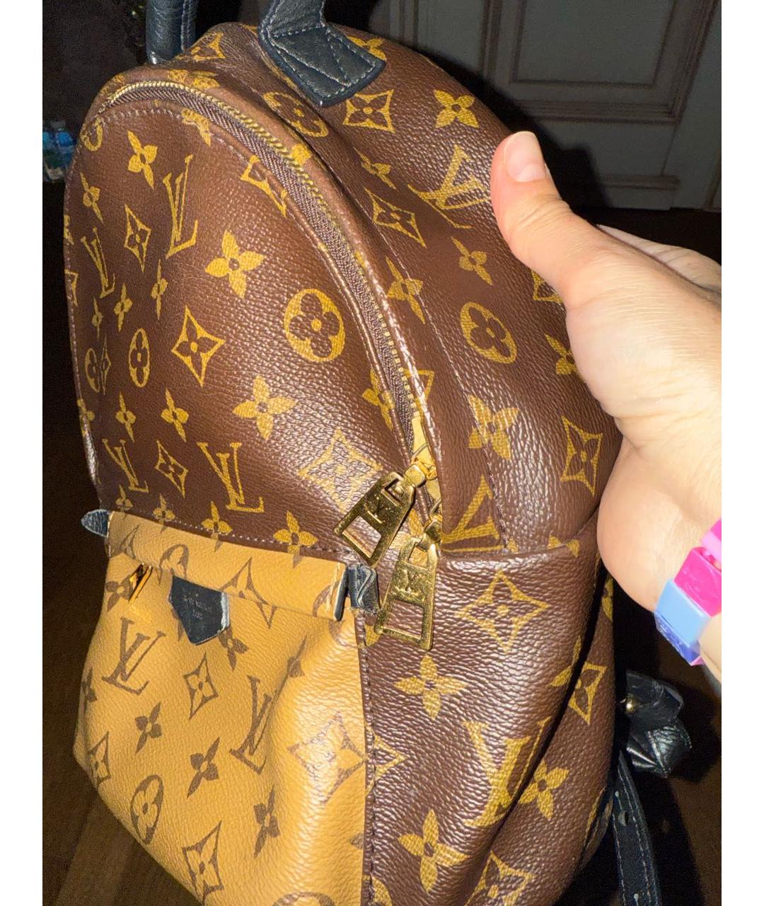 LOUIS VUITTON Коричневый кожаный рюкзак, фото 6