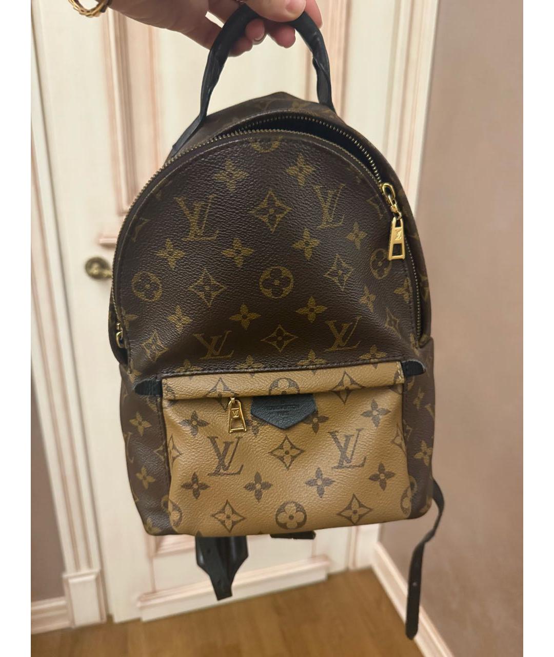 LOUIS VUITTON Коричневый кожаный рюкзак, фото 7