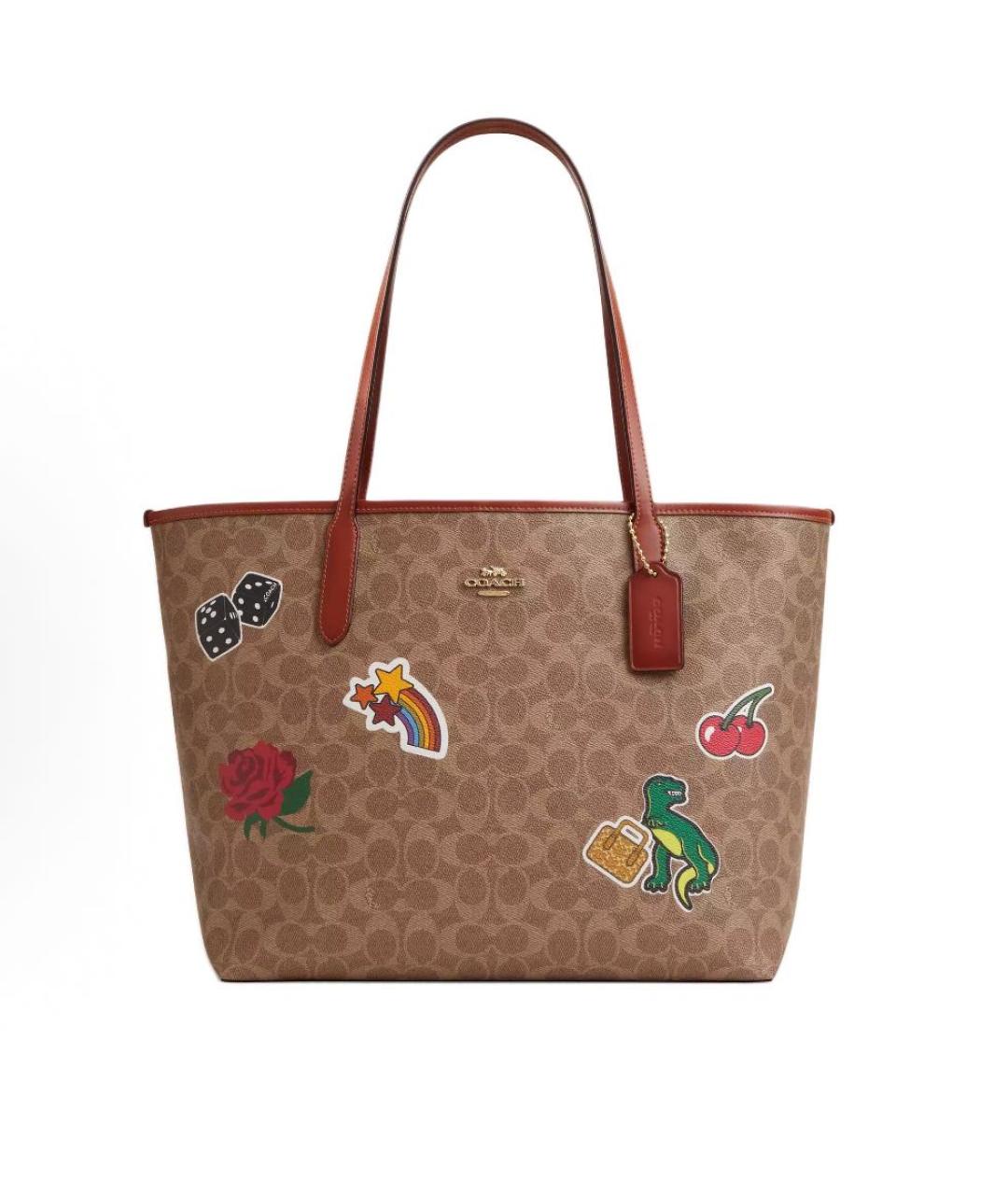 COACH Коричневая сумка тоут, фото 1