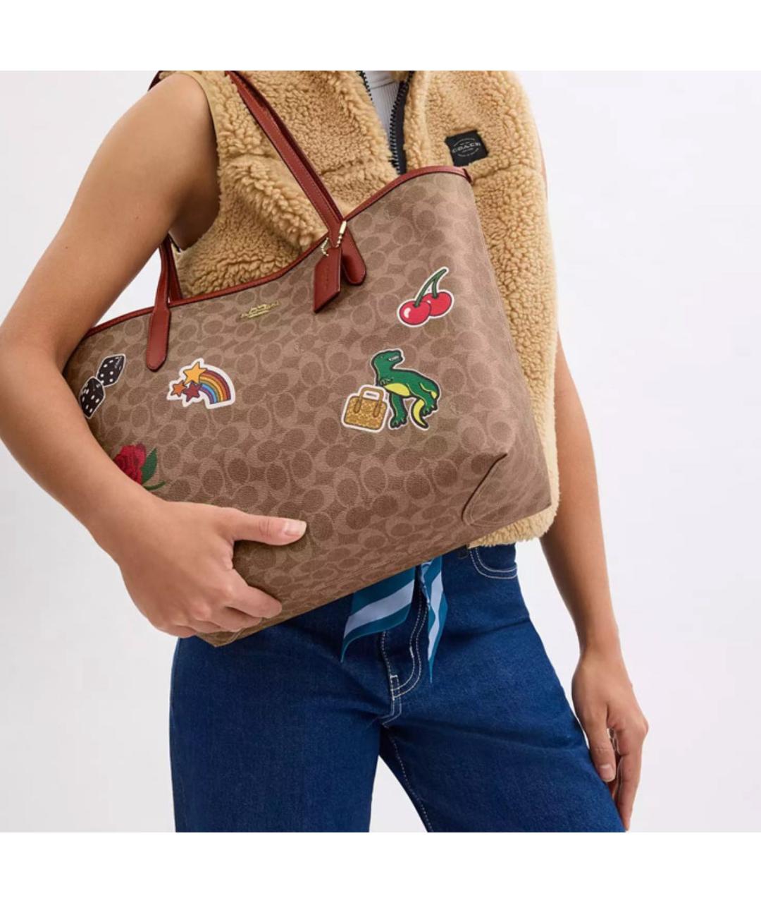COACH Коричневая сумка тоут, фото 4