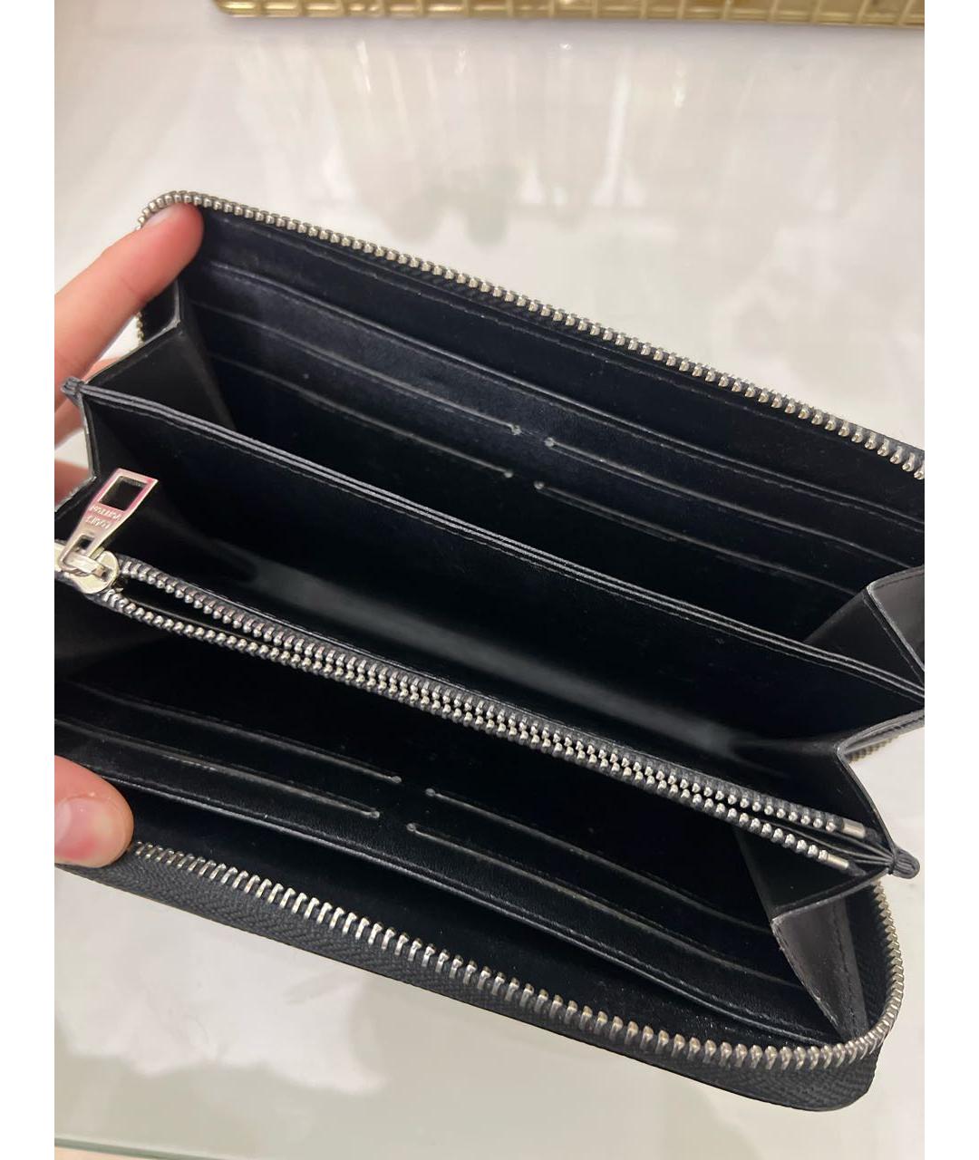 LOUIS VUITTON Черный кожаный кошелек, фото 4