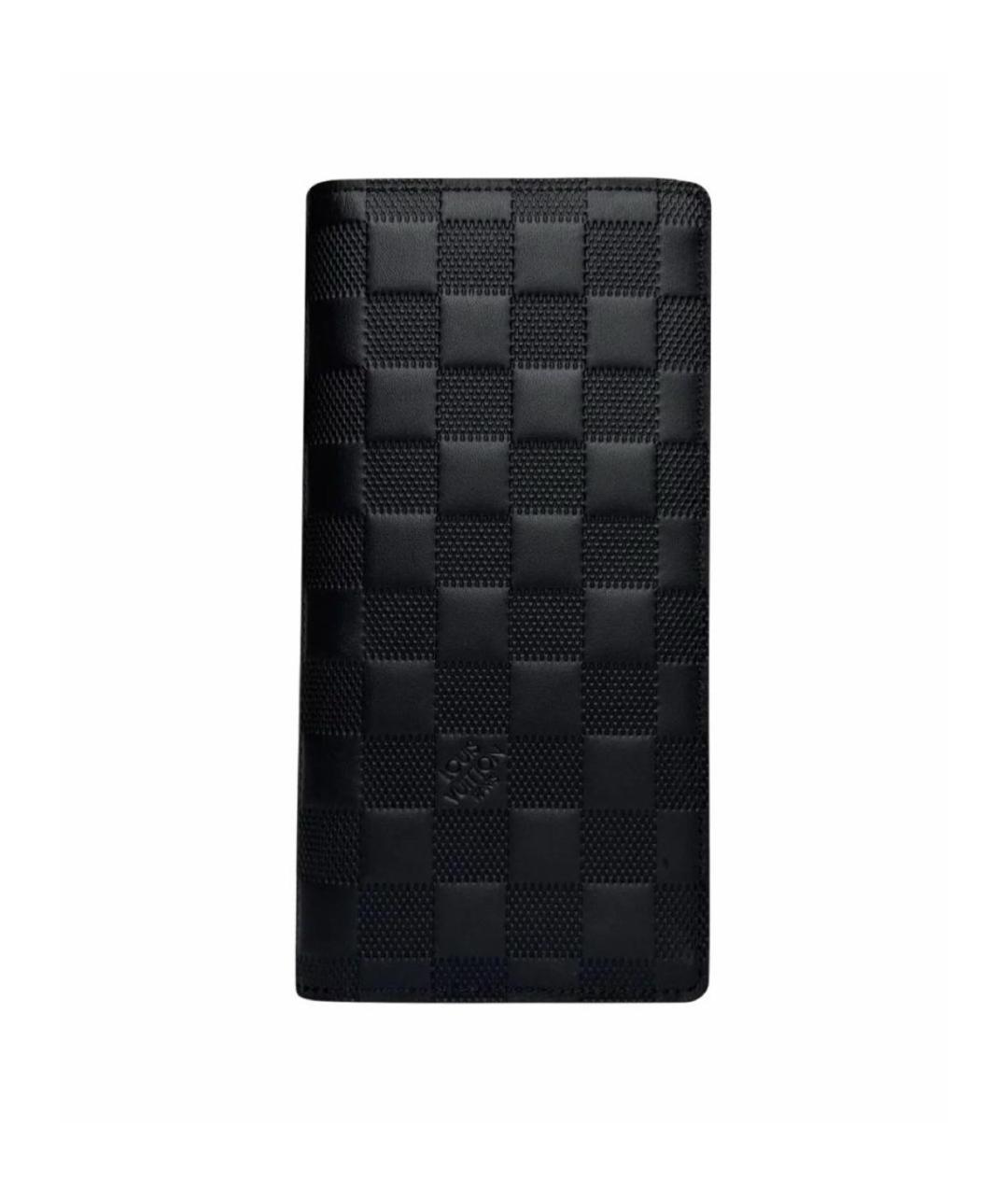 LOUIS VUITTON Черный кожаный кошелек, фото 5
