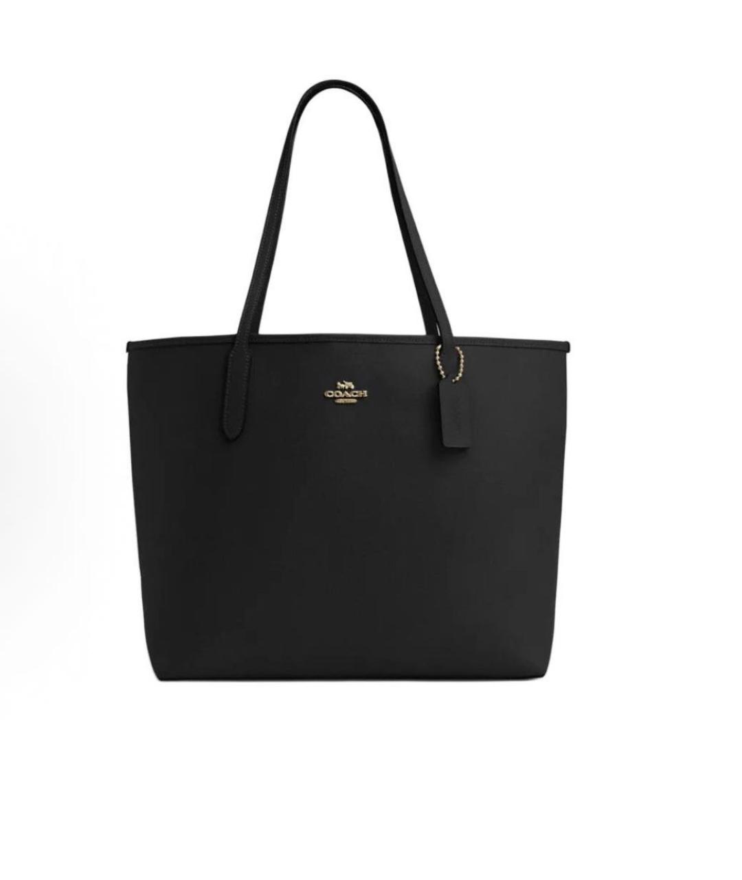 COACH Черная кожаная сумка тоут, фото 1