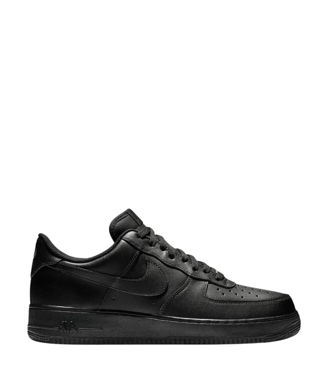 NIKE Черные низкие кроссовки / кеды из искусственной кожи, фото 1