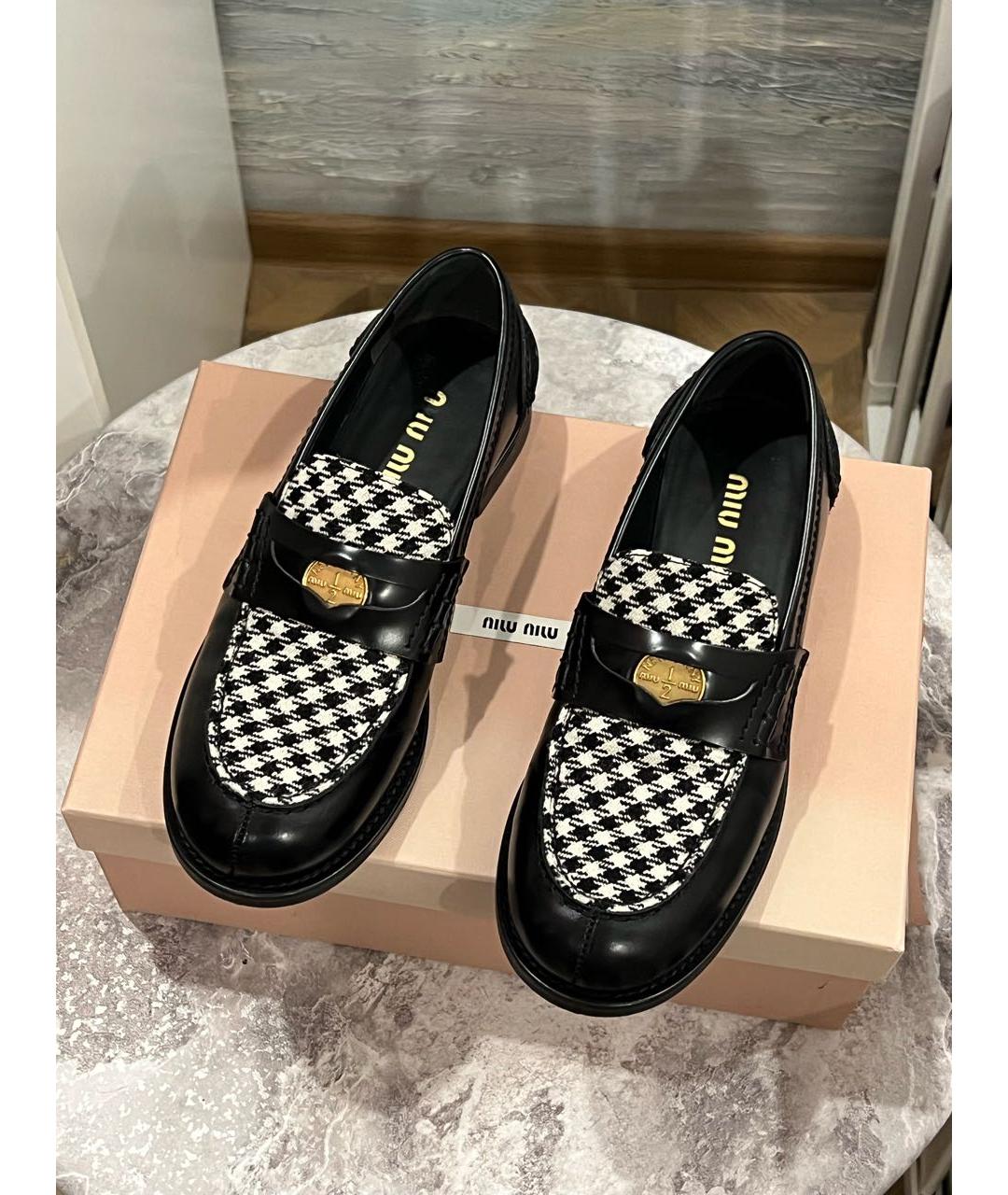 MIU MIU Черные кожаные лоферы, фото 2