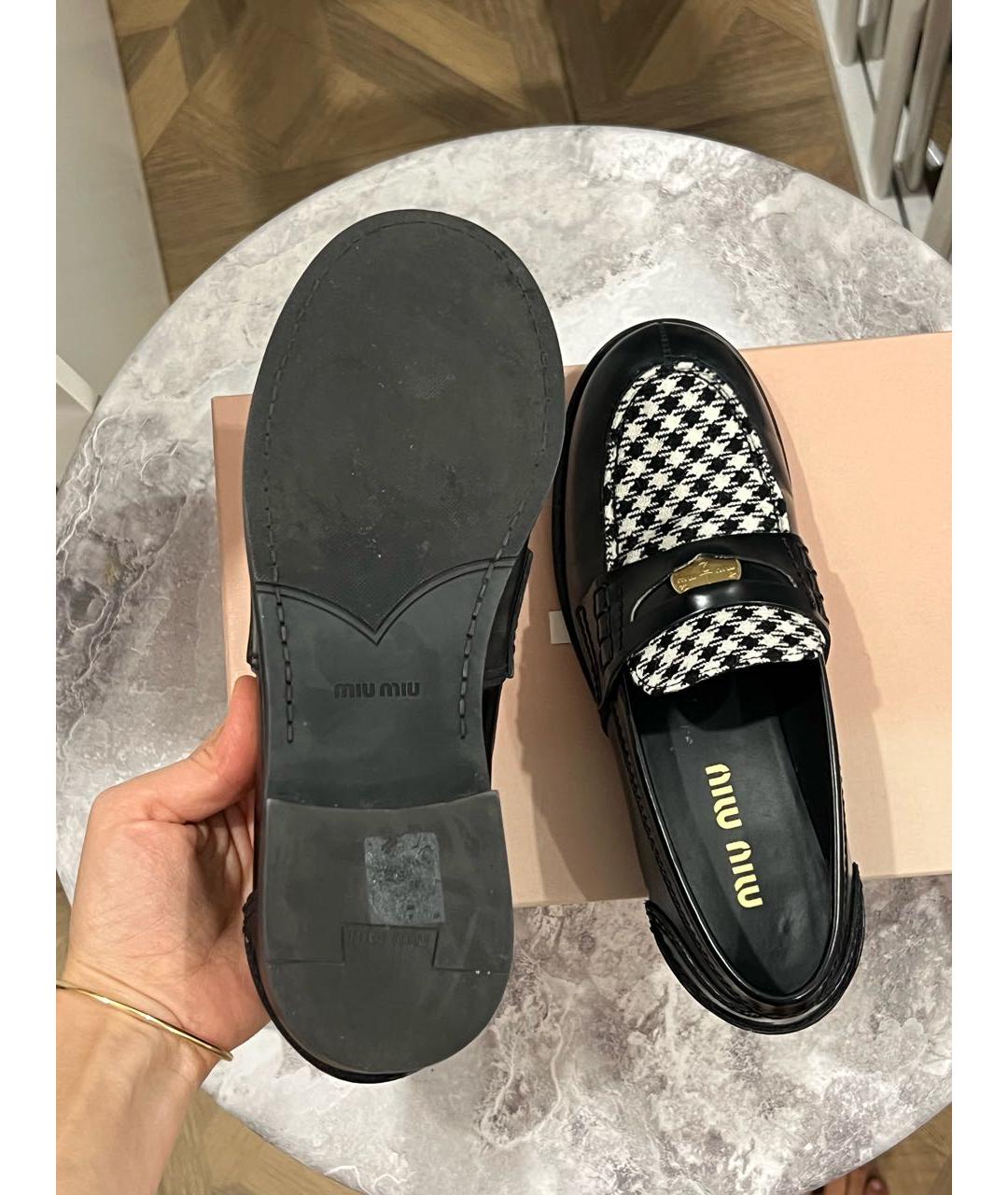 MIU MIU Черные кожаные лоферы, фото 5