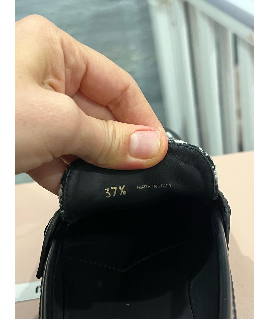 MIU MIU Черные кожаные лоферы, фото 7