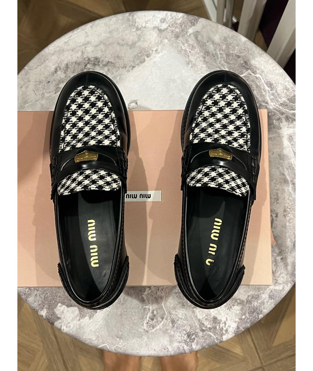 MIU MIU Черные кожаные лоферы, фото 3