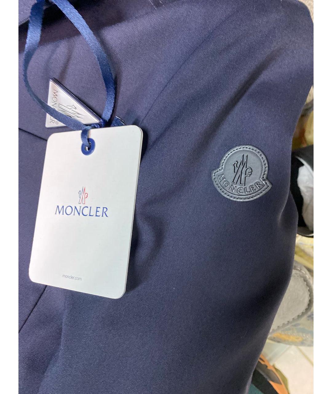 MONCLER Темно-синий шерстяной пуховик, фото 4
