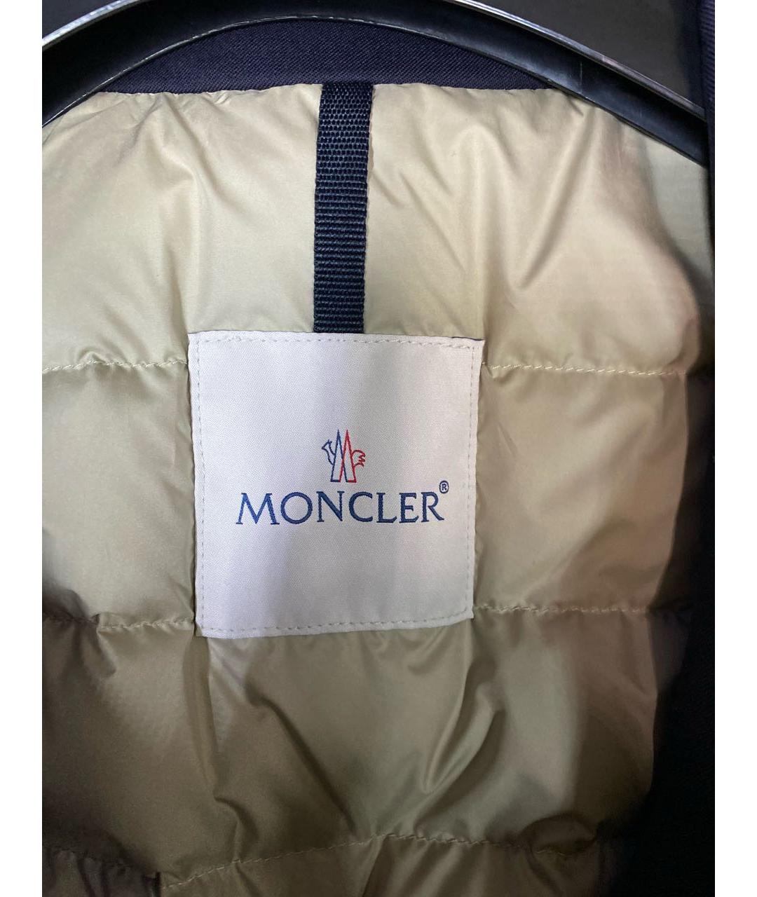 MONCLER Темно-синий шерстяной пуховик, фото 3