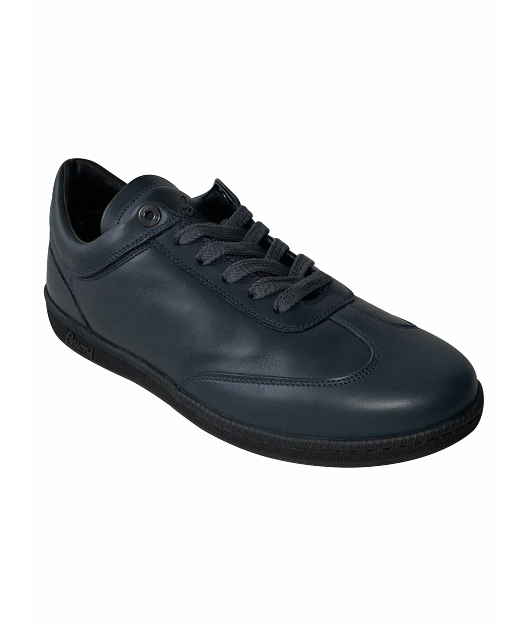 BRIONI Темно-синие кожаные низкие кроссовки / кеды, фото 1