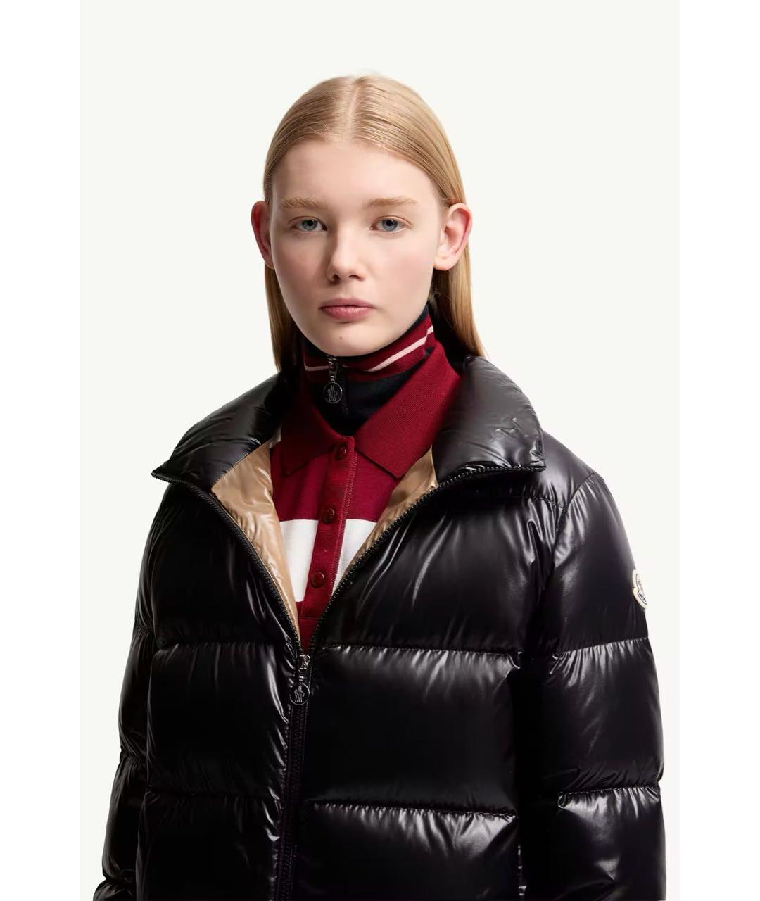 MONCLER Черный пуховик, фото 4