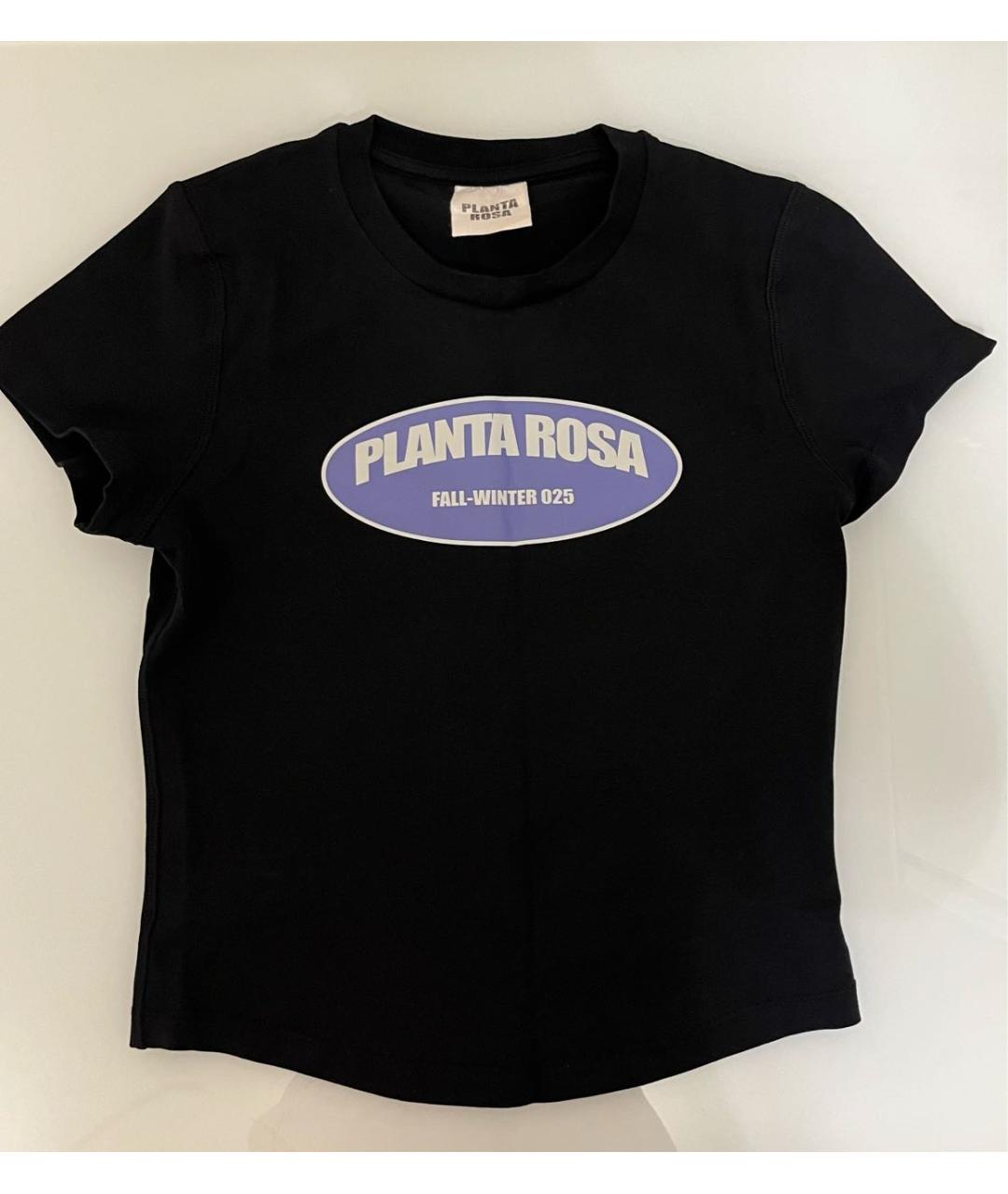 PLANTA ROSA Черная хлопковая футболка, фото 2