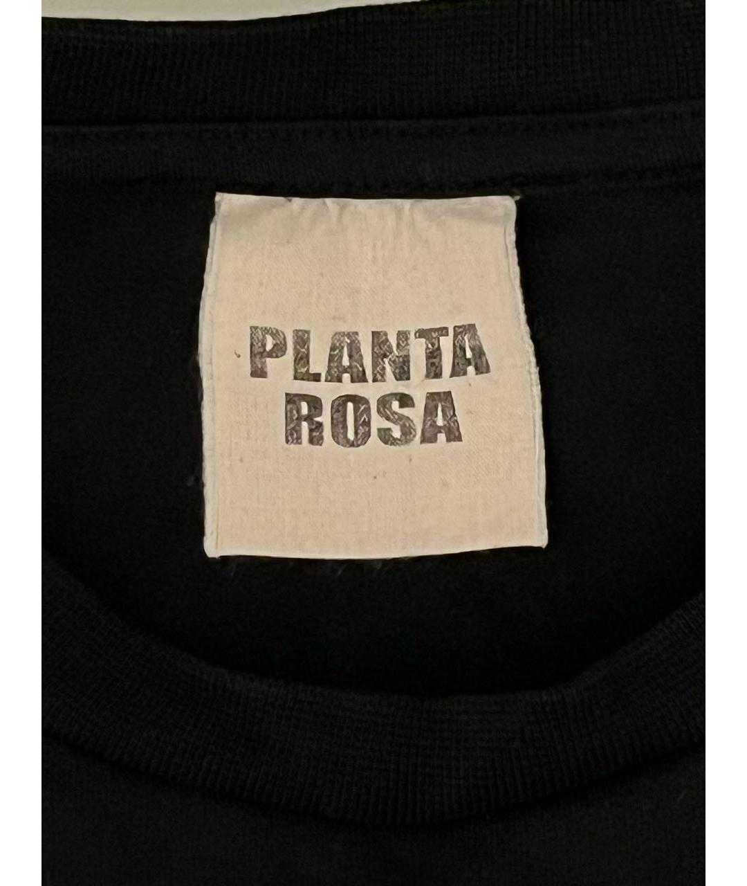 PLANTA ROSA Черная хлопковая футболка, фото 4