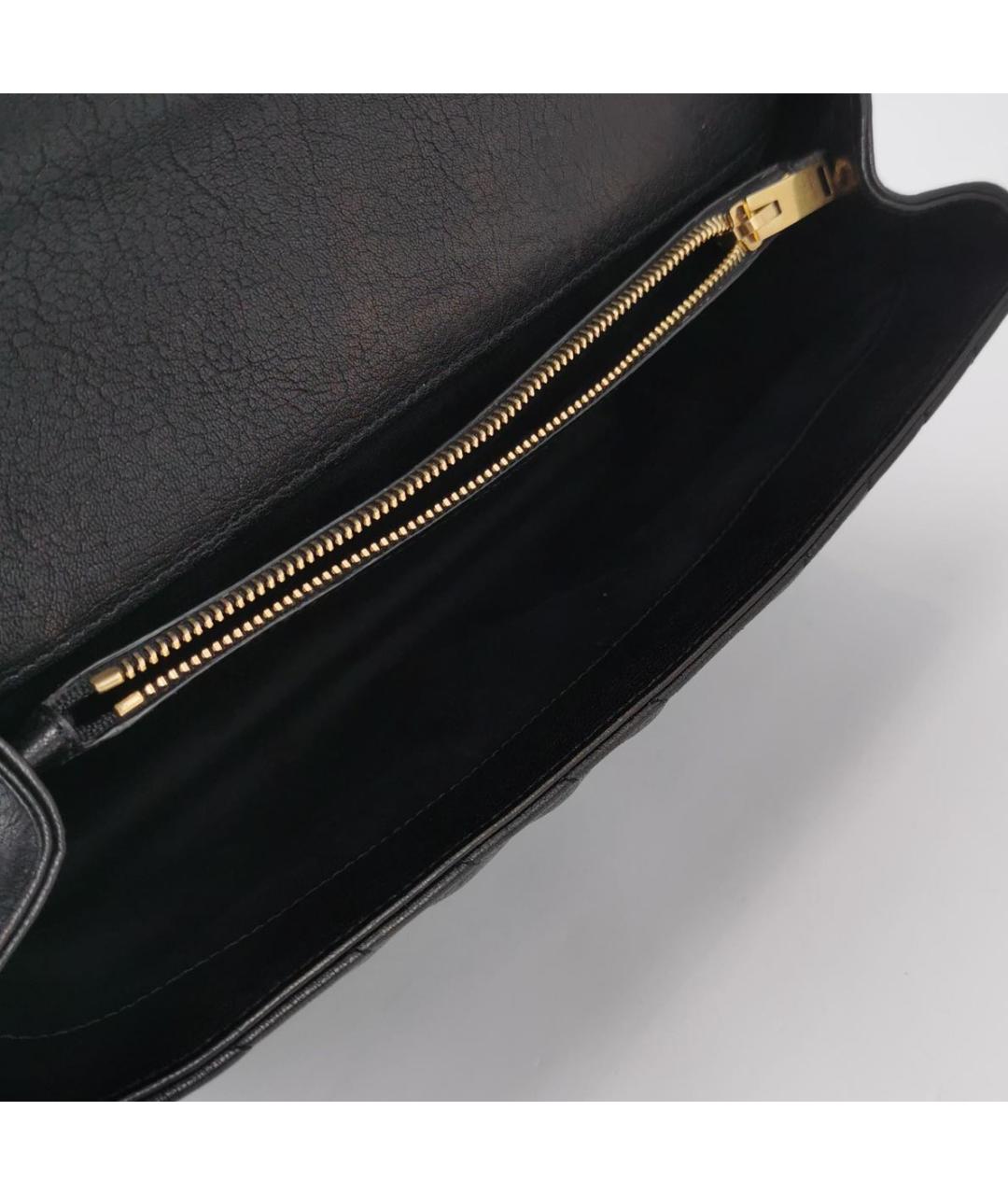 SAINT LAURENT Черная кожаная сумка с короткими ручками, фото 6