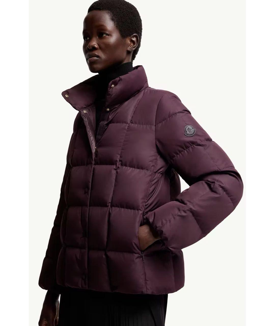 MONCLER Бордовый пуховик, фото 4