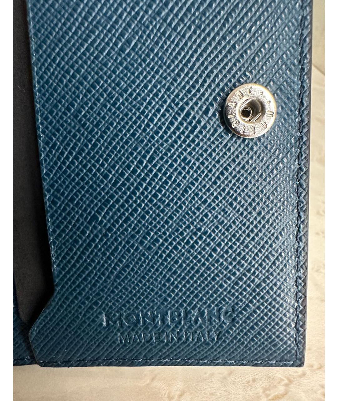 MONTBLANC Синий кожаный кошелек, фото 6