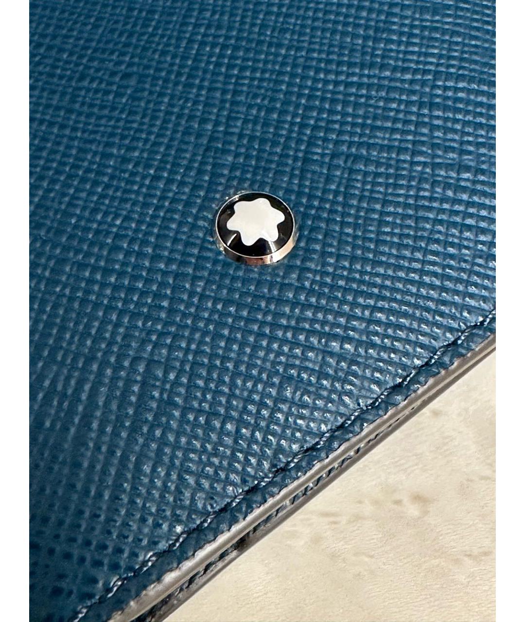 MONTBLANC Синий кожаный кошелек, фото 4