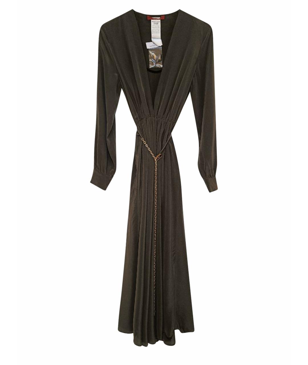 MAX MARA STUDIO Хаки шелковое платье, фото 1