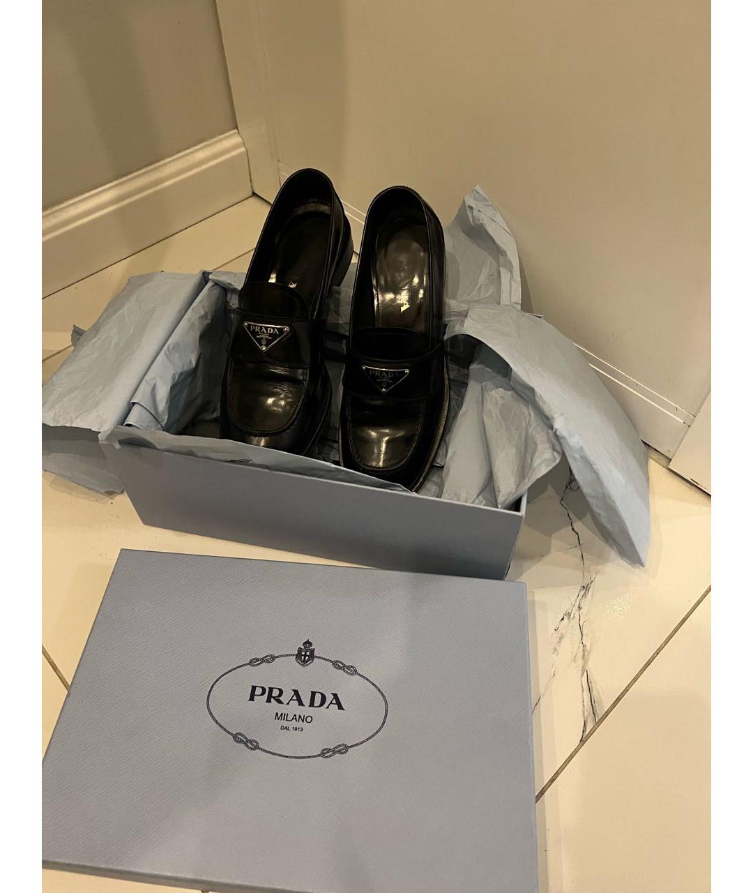 PRADA Черные кожаные лоферы, фото 7