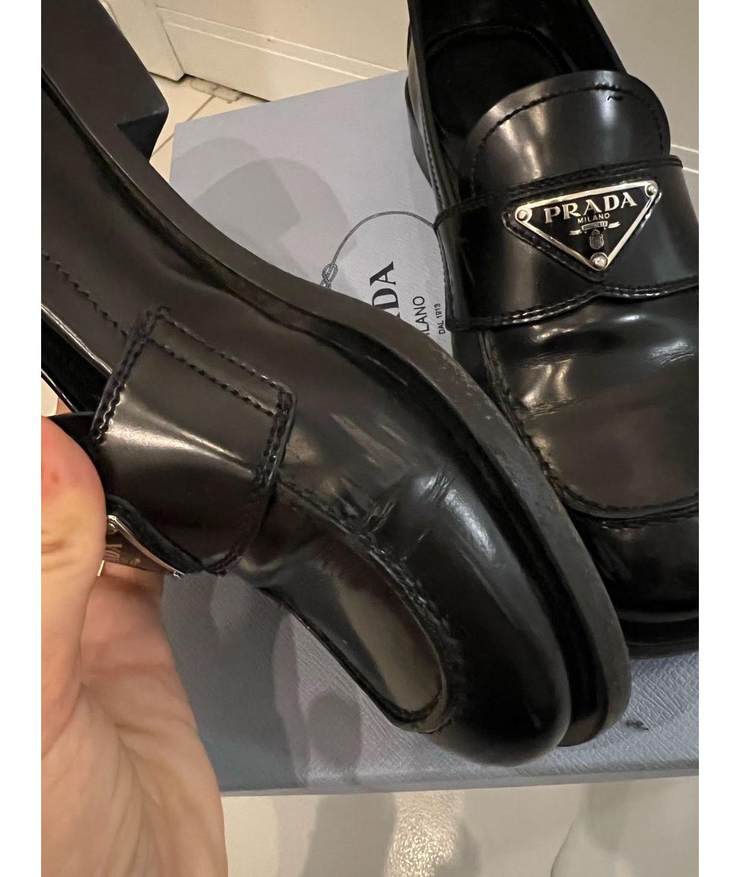 PRADA Черные кожаные лоферы, фото 5
