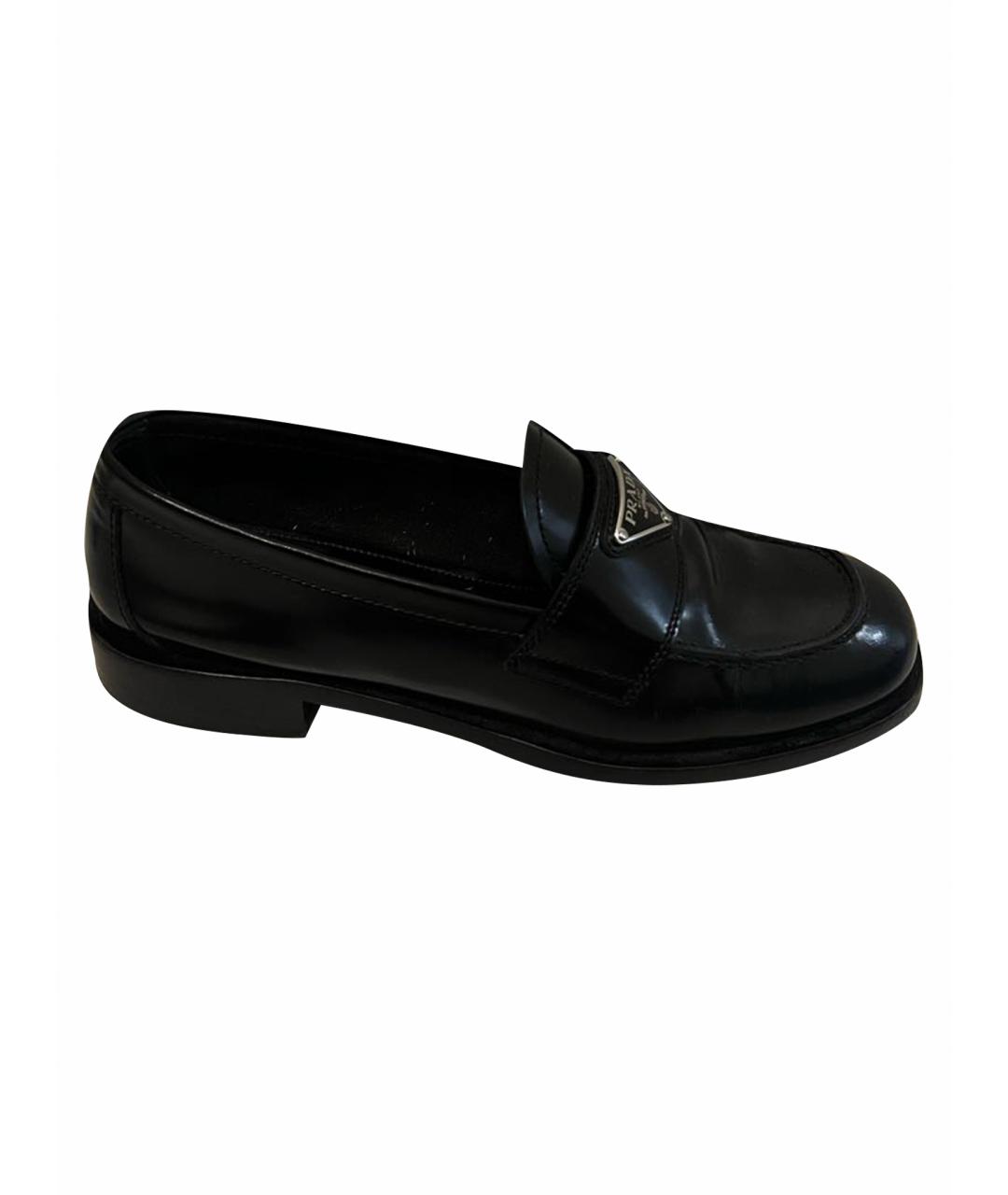 PRADA Черные кожаные лоферы, фото 1