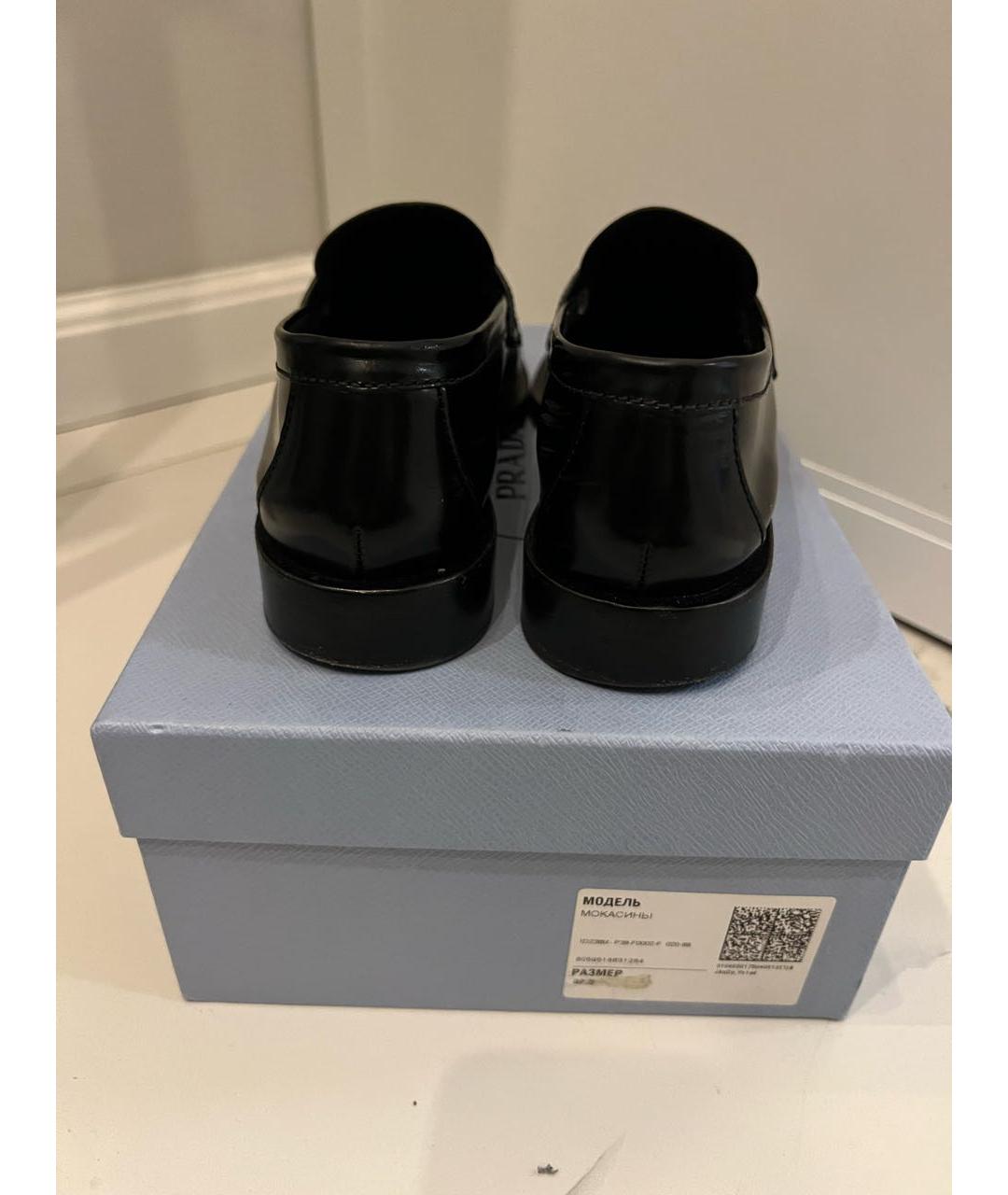 PRADA Черные кожаные лоферы, фото 3