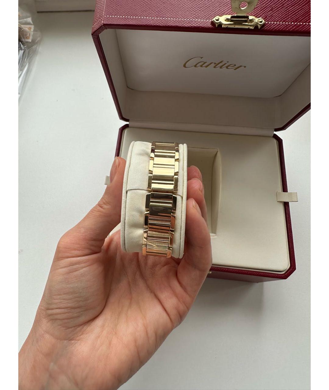 CARTIER Белые часы из желтого золота, фото 3