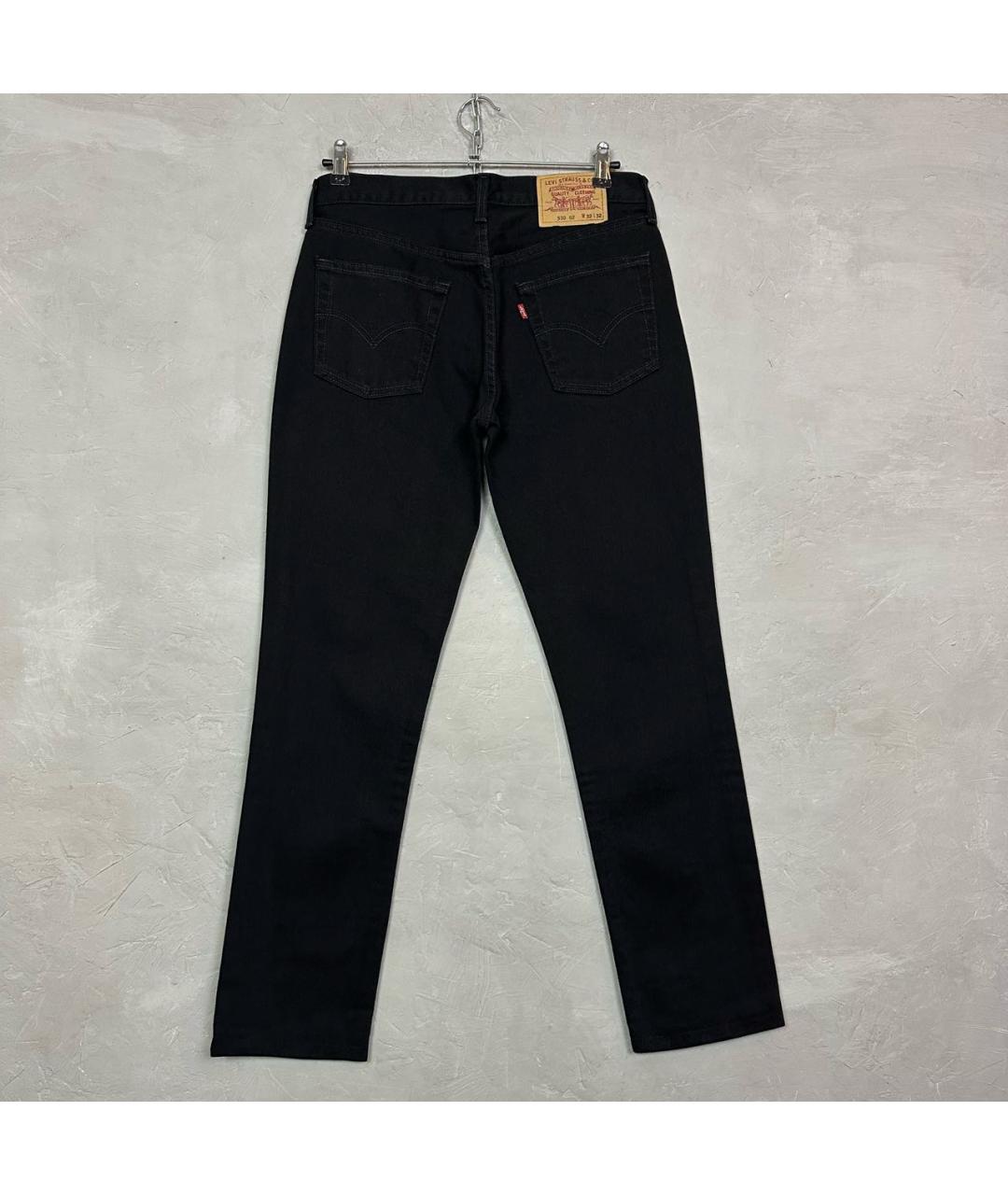 LEVI'S Черные хлопковые прямые джинсы, фото 2