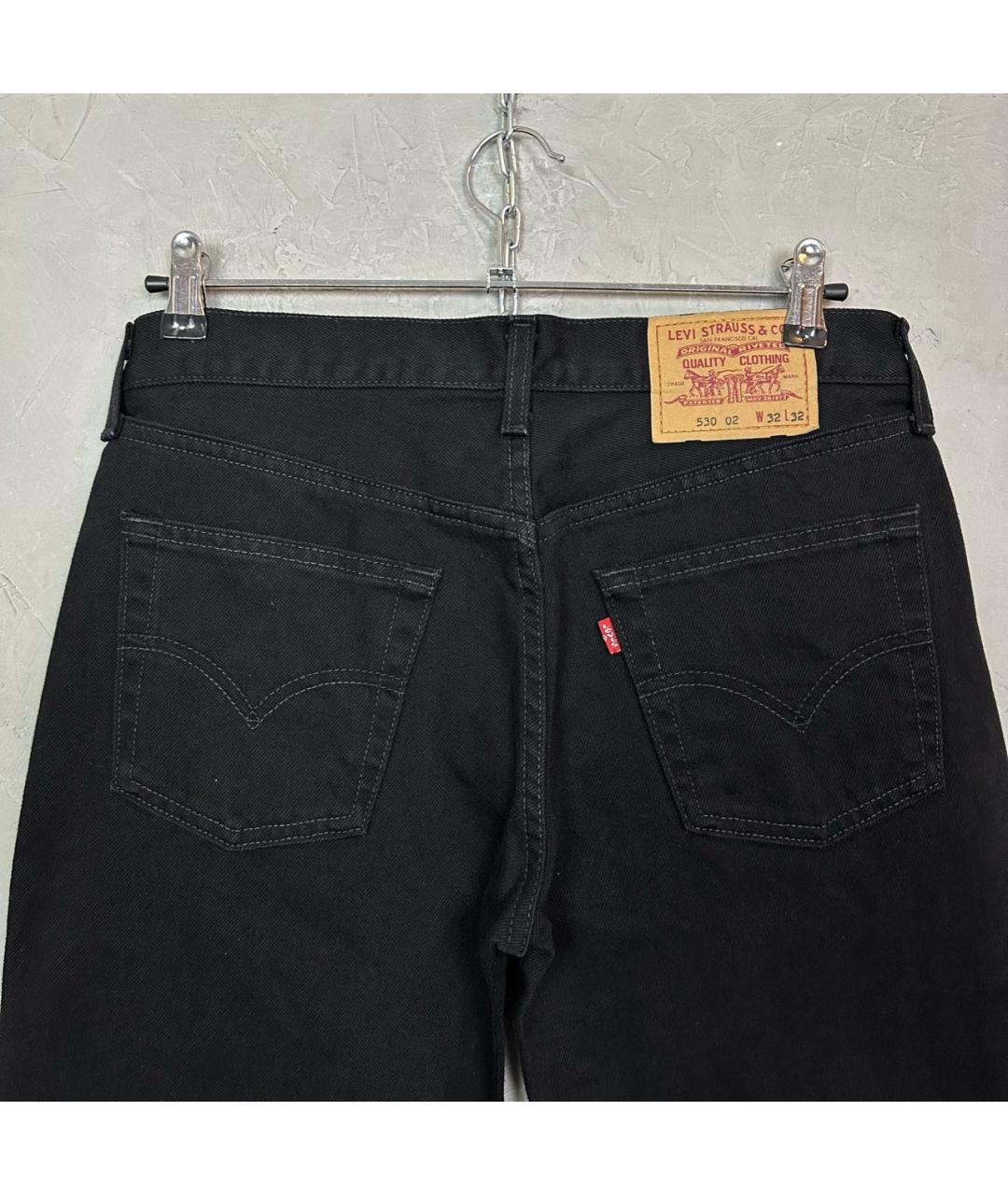 LEVI'S Черные хлопковые прямые джинсы, фото 3