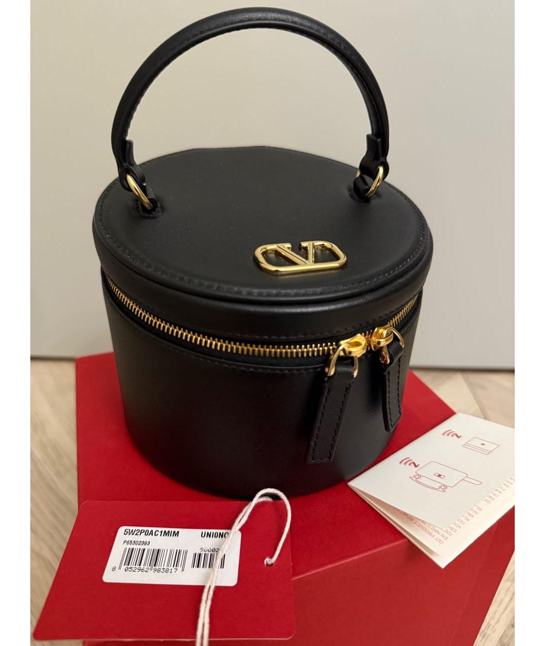 VALENTINO Черная кожаная косметичка, фото 2