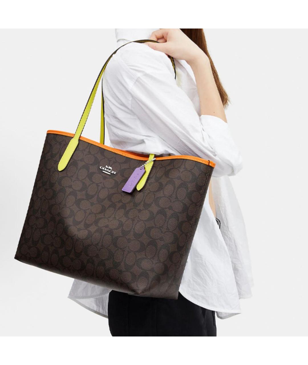 COACH Коричневая сумка тоут, фото 5