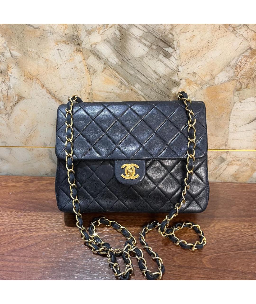 CHANEL Черная кожаная сумка через плечо, фото 6