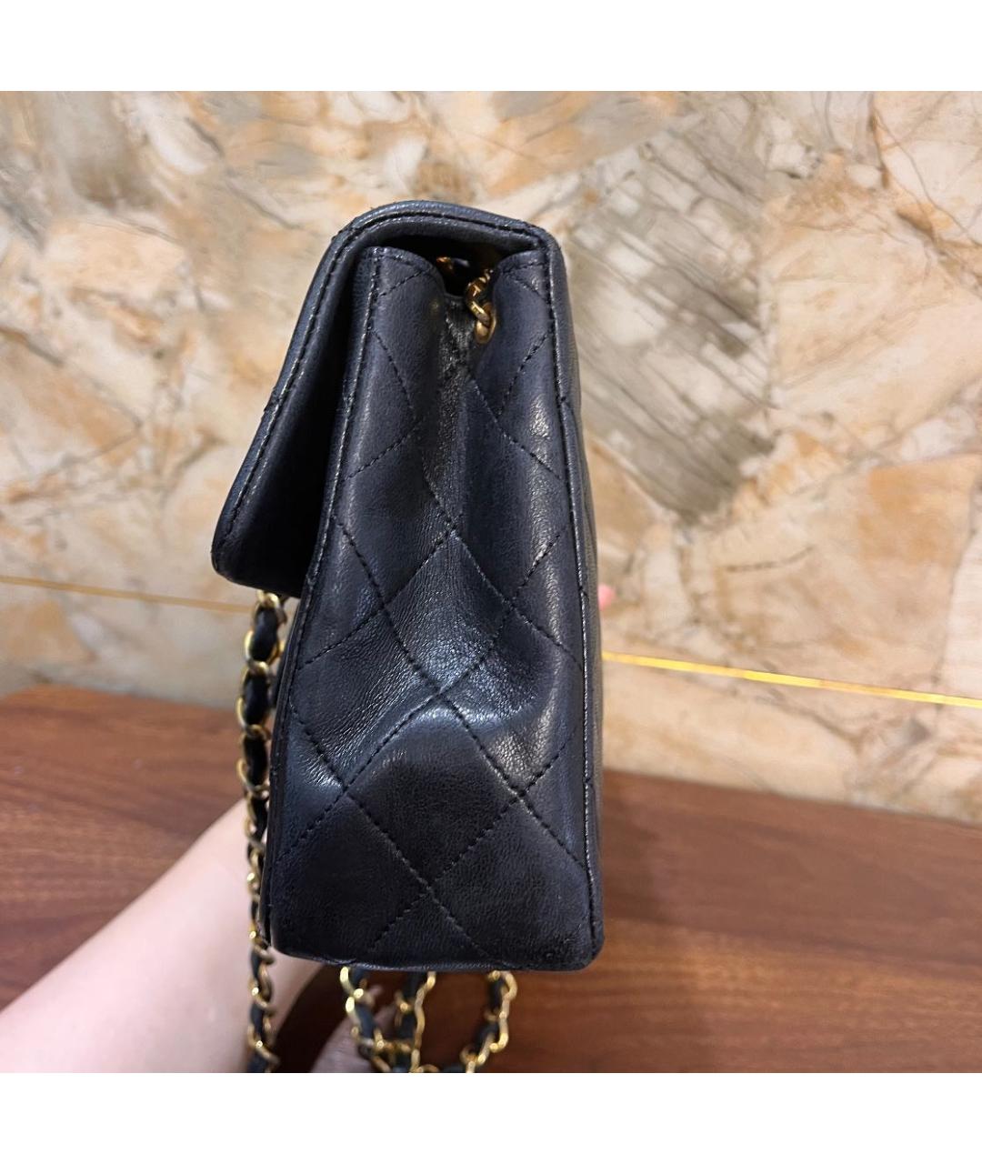 CHANEL Черная кожаная сумка через плечо, фото 4