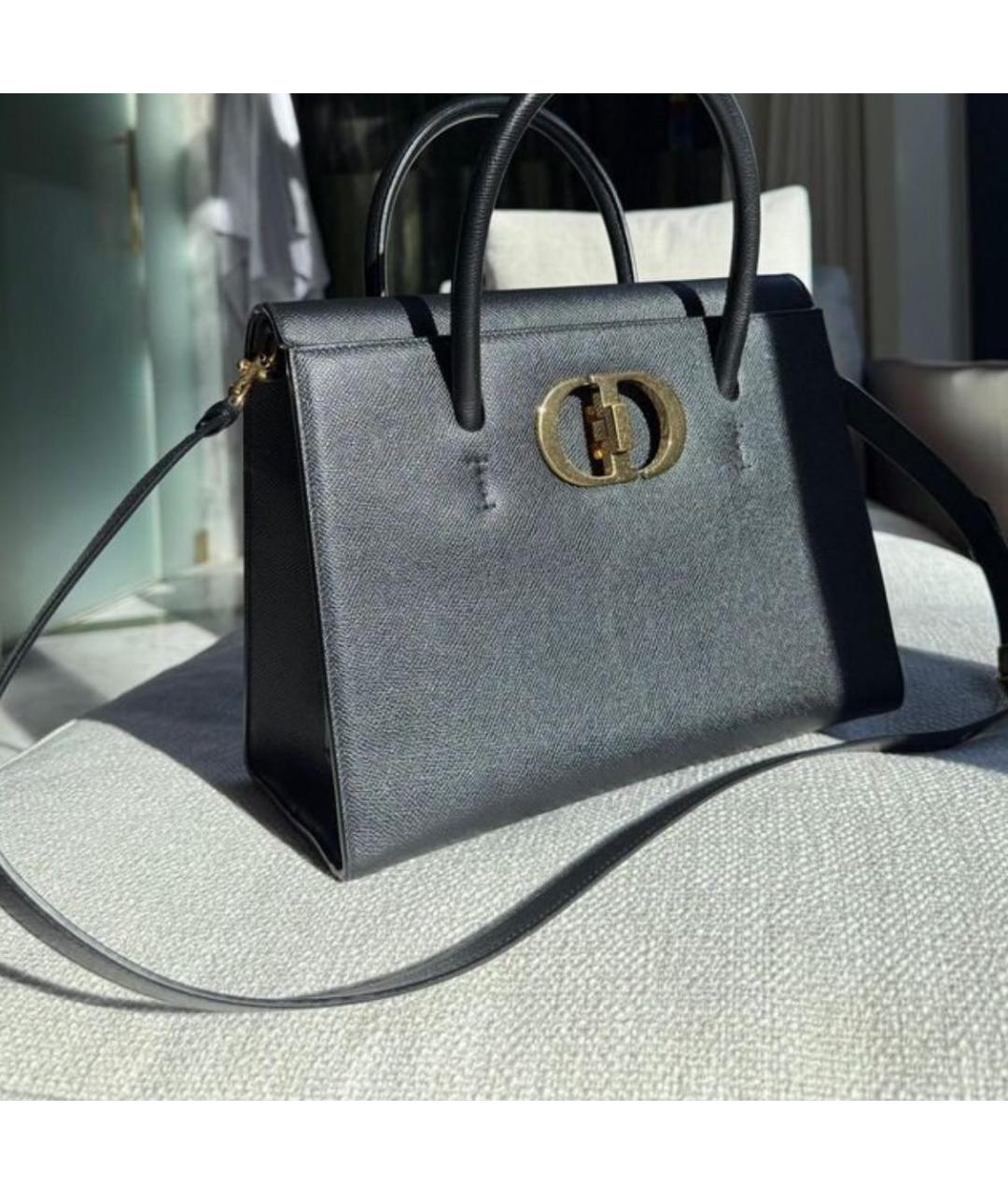 CHRISTIAN DIOR Черная кожаная сумка с короткими ручками, фото 2