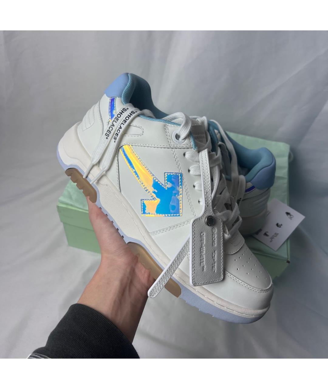 OFF-WHITE Белые кожаные низкие кроссовки / кеды, фото 2