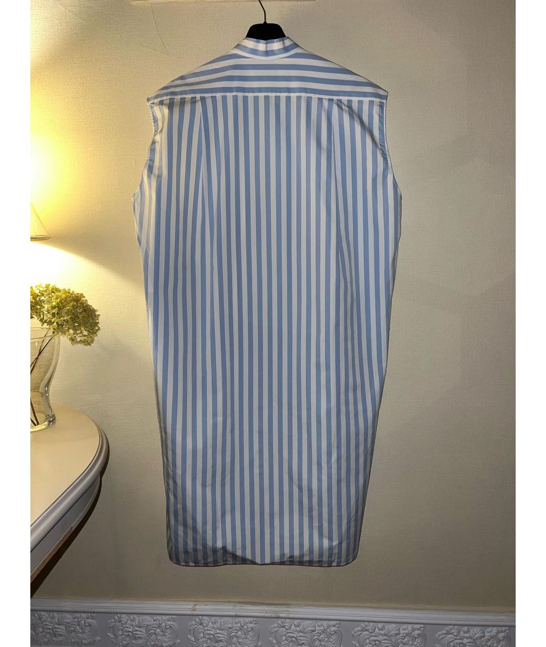 BALENCIAGA Голубое хлопковое повседневное платье, фото 2