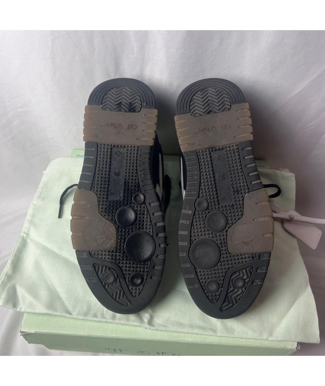 OFF-WHITE Черные кожаные низкие кроссовки / кеды, фото 5