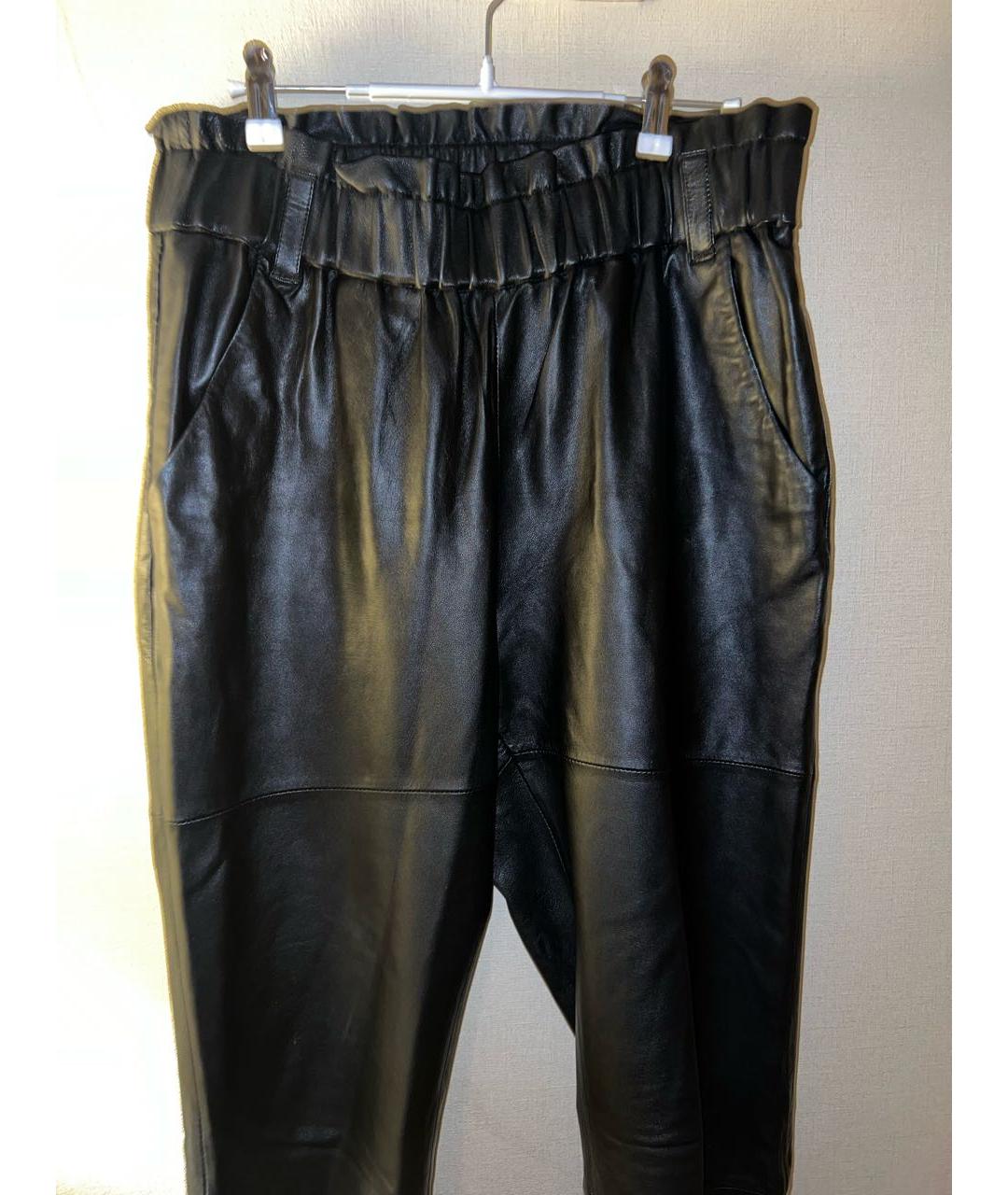 DESIGNER SHAIK Черные кожаные бриджи, фото 3
