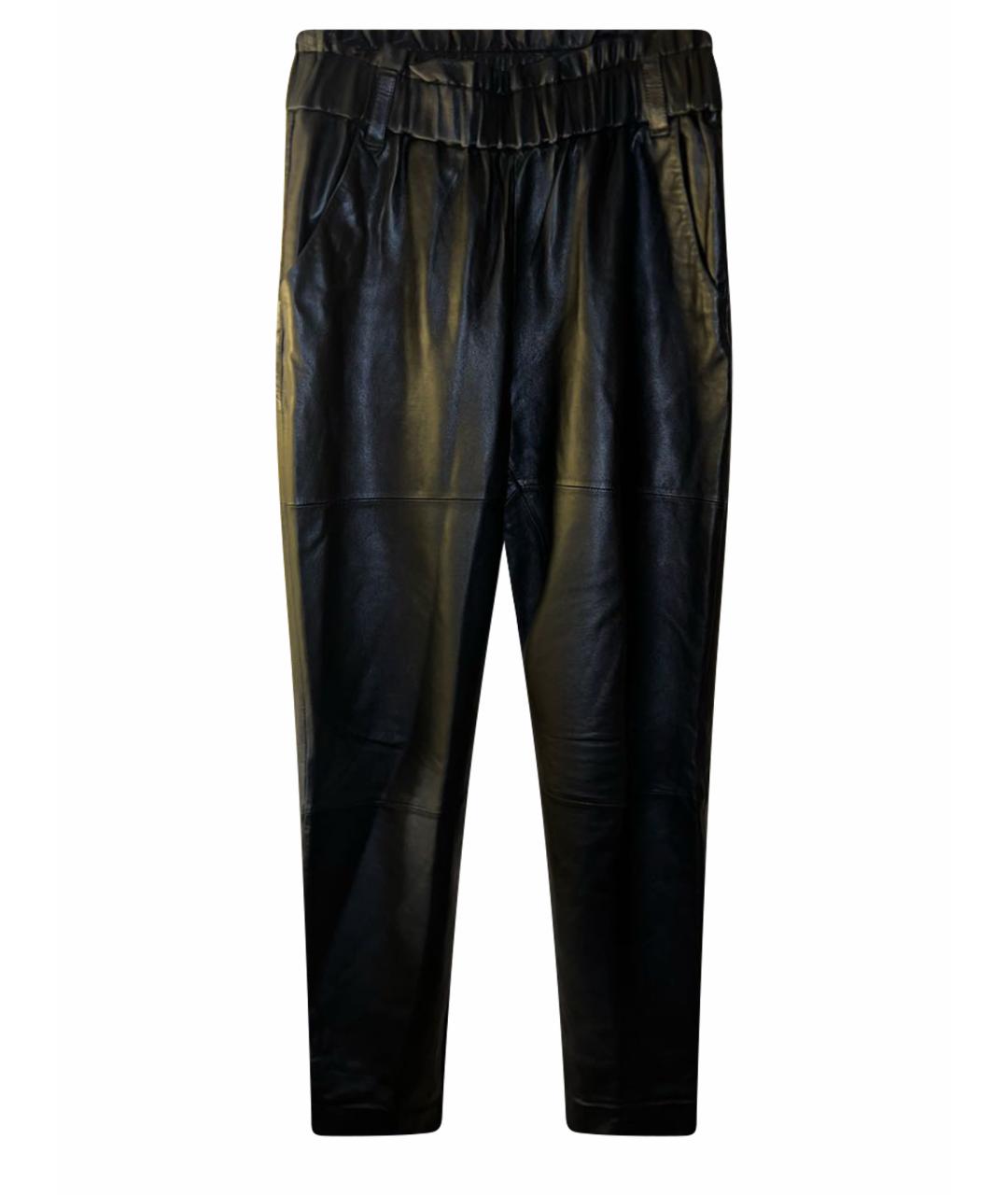 DESIGNER SHAIK Черные кожаные бриджи, фото 1