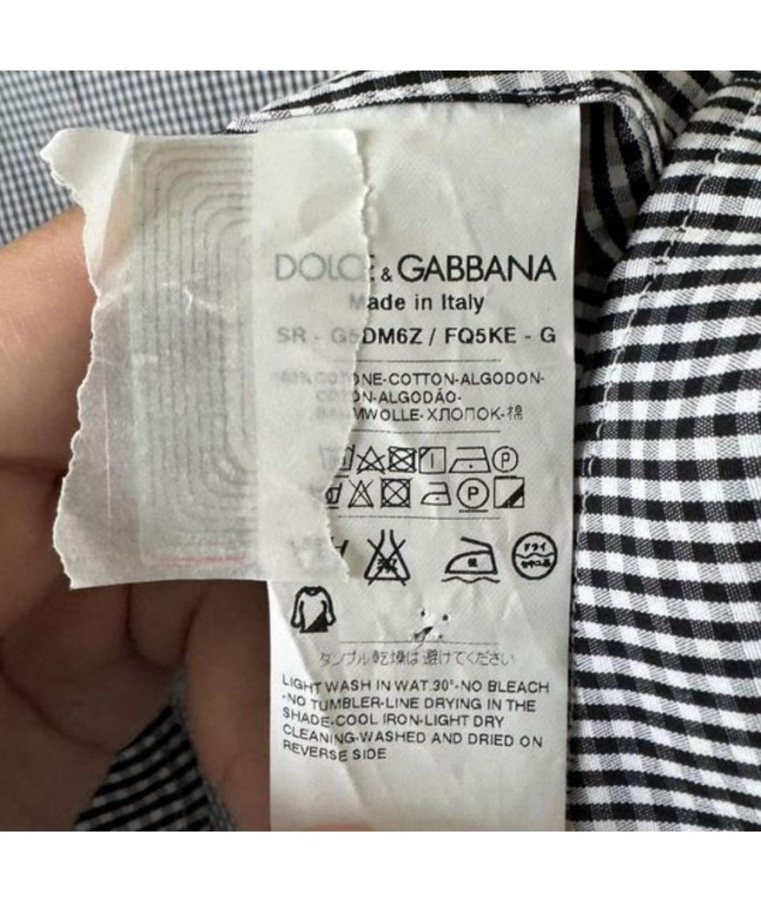 DOLCE&GABBANA Серая хлопковая кэжуал рубашка, фото 6