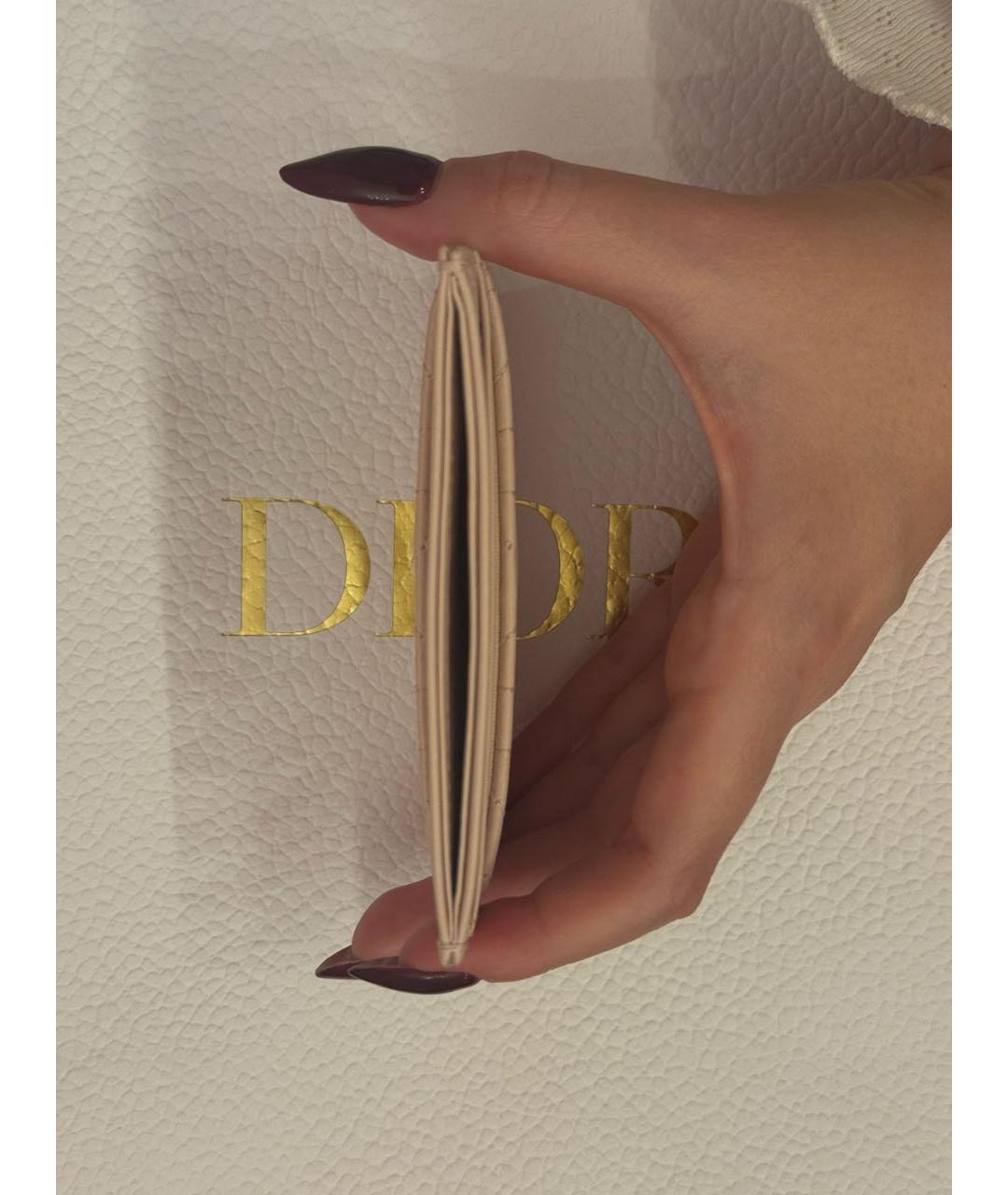 CHRISTIAN DIOR Розовая кожаная визитница, фото 3