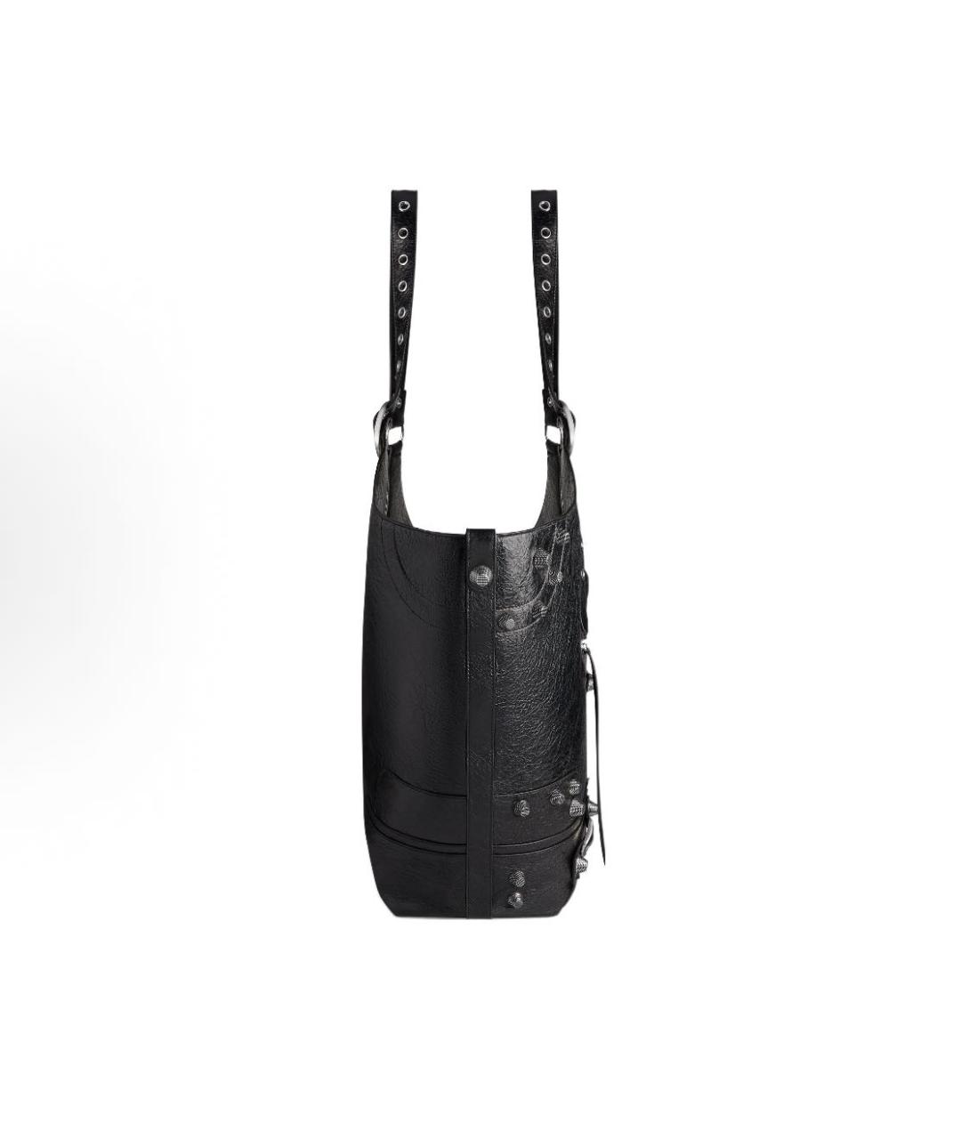 BALENCIAGA Черная кожаная сумка тоут, фото 3