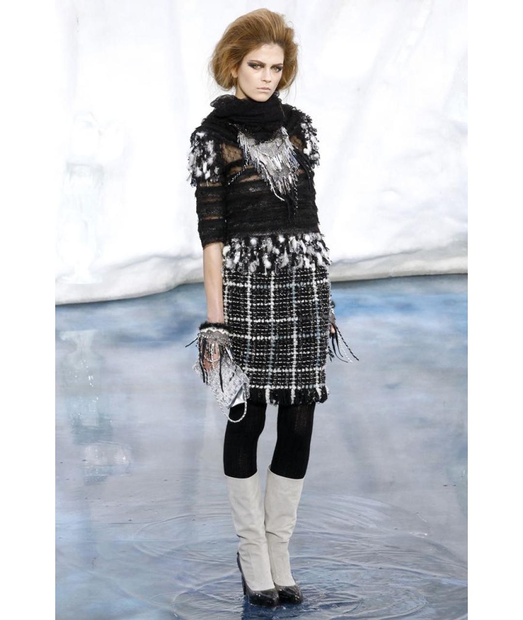 CHANEL Мульти шерстяная юбка мини, фото 4