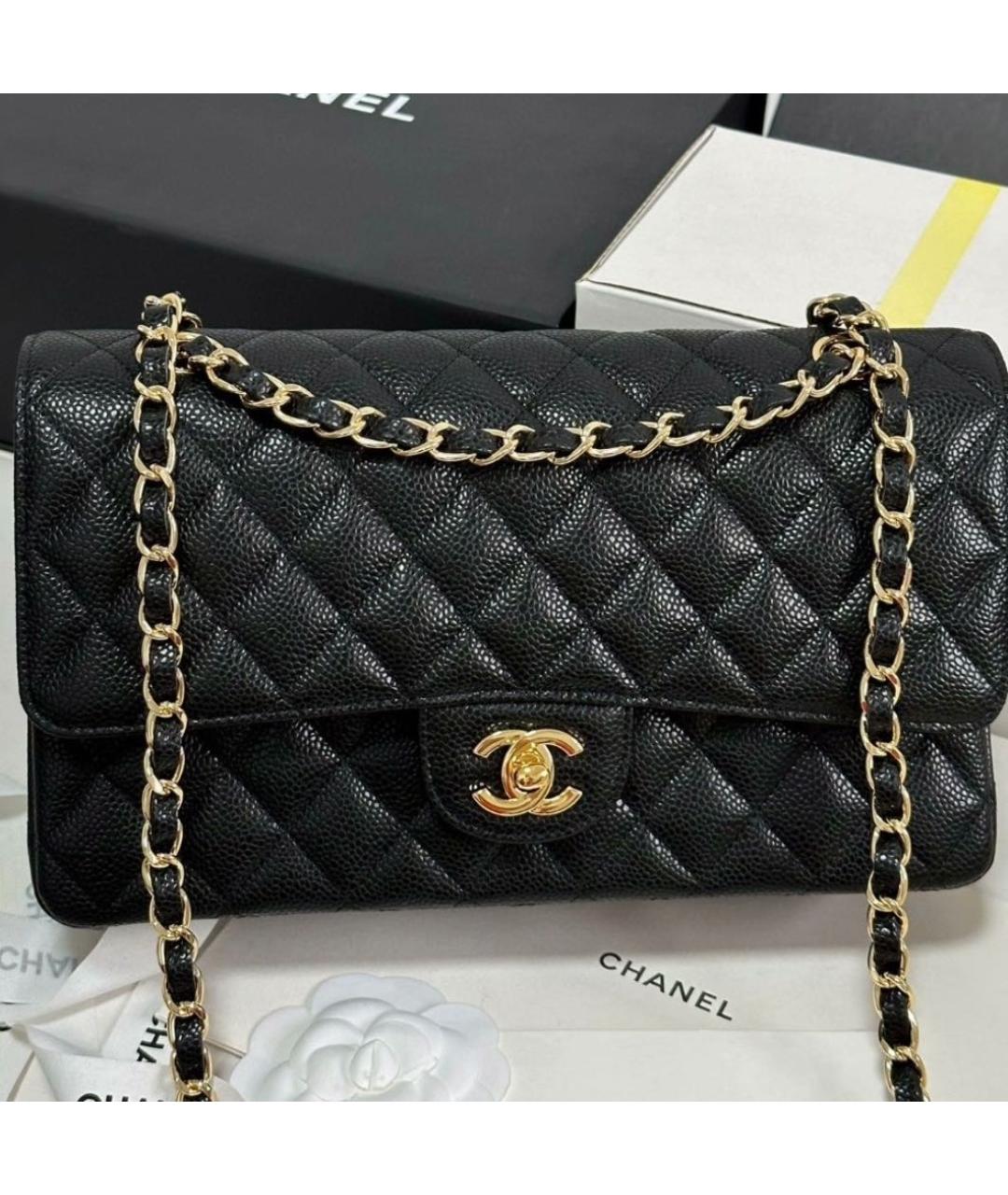 CHANEL Черная кожаная сумка через плечо, фото 4